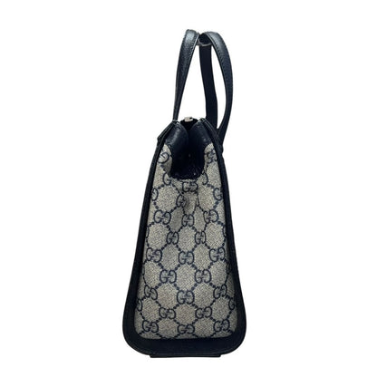 GUCCI GG Supreme Canvas Ophidia Small Top Handle Bag Handbag / Shoulder Bag Beige, Blue, Red Silver Hardware GU630