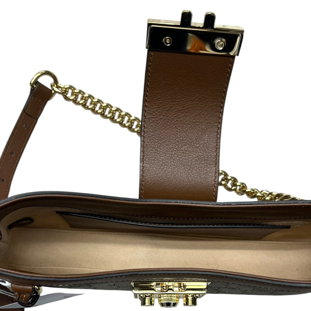 GUCCI GG Supreme Padlock Small Shoulder Bag Beige and Brown Gold Hardware Gu643