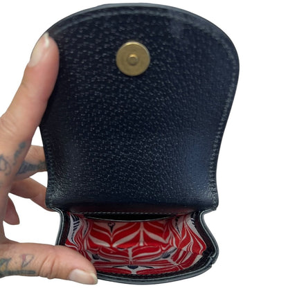 GUCCI Grained Leather Adidas x Gucci Phone Holder Black and White Gold Hardware Gu635