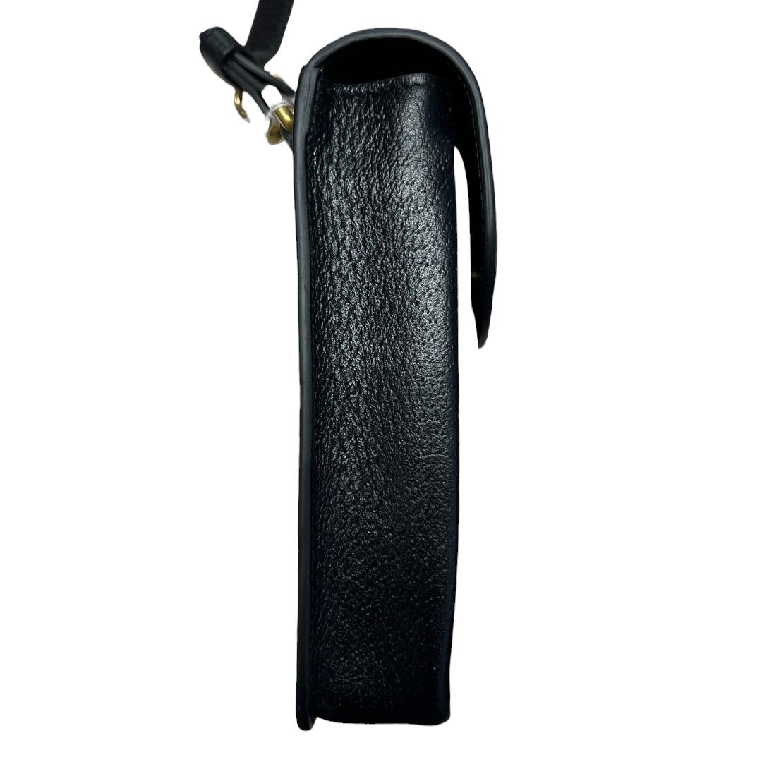 GUCCI Grained Leather Adidas x Gucci Phone Holder Black and White Gold Hardware Gu635