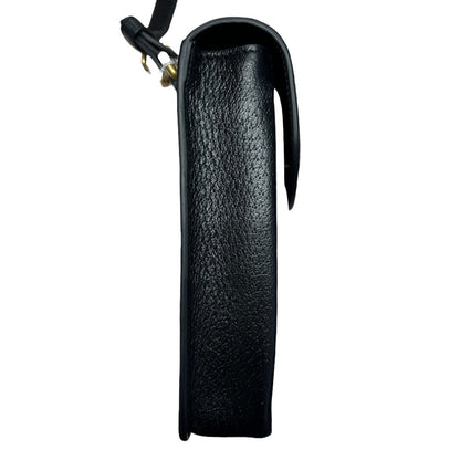 GUCCI Grained Leather Adidas x Gucci Phone Holder Black and White Gold Hardware Gu635