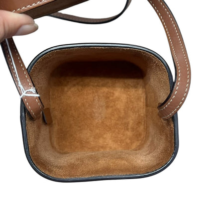 CELINE Calfskin Tambour Bag Crossbody Bag Brown Gold-tone Hardware Ce262