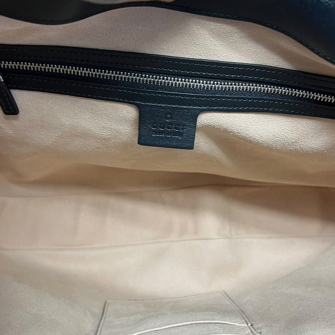 GUCCI Leather Dionysus Hobo Bag with King Charles Spaniel Embroidery Hobo Bag Black, Red, White, Gold, Green Silver Hardware GU653