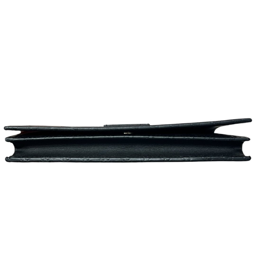 GUCCI Microguccissima Continental Wallet on Chain Wallet / Wallet-on-Chain Black Gold Hardware GU660