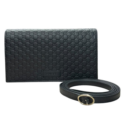 GUCCI Microguccissima Continental Wallet on Chain Wallet / Wallet-on-Chain Black Gold Hardware GU660