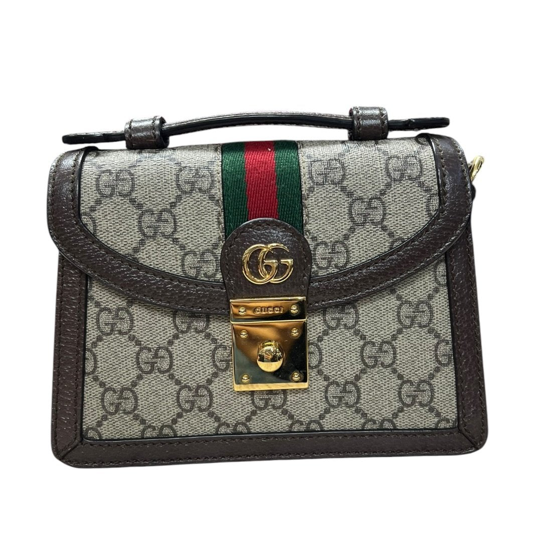 GUCCI GG Supreme Canvas, Leather Padlock Mini Shoulder Bag Shoulder Bag Beige, Brown, Red, Green Gold Hardware GU663