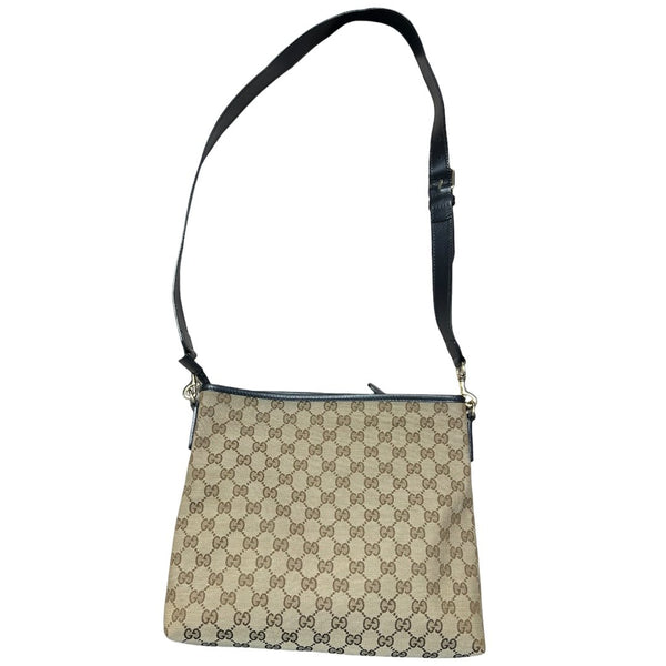 GUCCI GG Monogram Canvas GG Canvas Web Stripe Shoulder Bag Beige, Brown, Red, Green, Black Silver-tone Hardware GU658