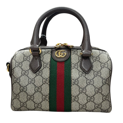 GUCCI GG Supreme Canvas Ophidia Mini Top Handle Bag Handbag Beige, Ebony, Dark Brown, Green, Red Gold Hardware GU662