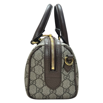 GUCCI GG Supreme Canvas Ophidia Mini Top Handle Bag Handbag Beige, Ebony, Dark Brown, Green, Red Gold Hardware GU662