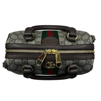 GUCCI GG Supreme Canvas Ophidia Mini Top Handle Bag Handbag Beige, Ebony, Dark Brown, Green, Red Gold Hardware GU662