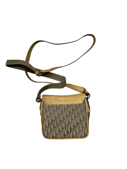 CHRISTIAN DIOR Trotter Shoulder Bag Beige Yellow Leather CH2168