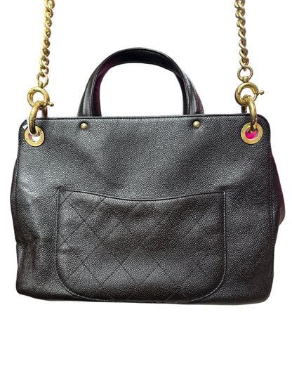 CHANEL Caviar Neo Executive Shopping Tote Handbag Black Gold Hardware CH2174