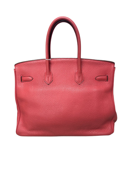HERMES Togo Birkin 35 Handbag Rose Jaipur Silver Hardware HE458