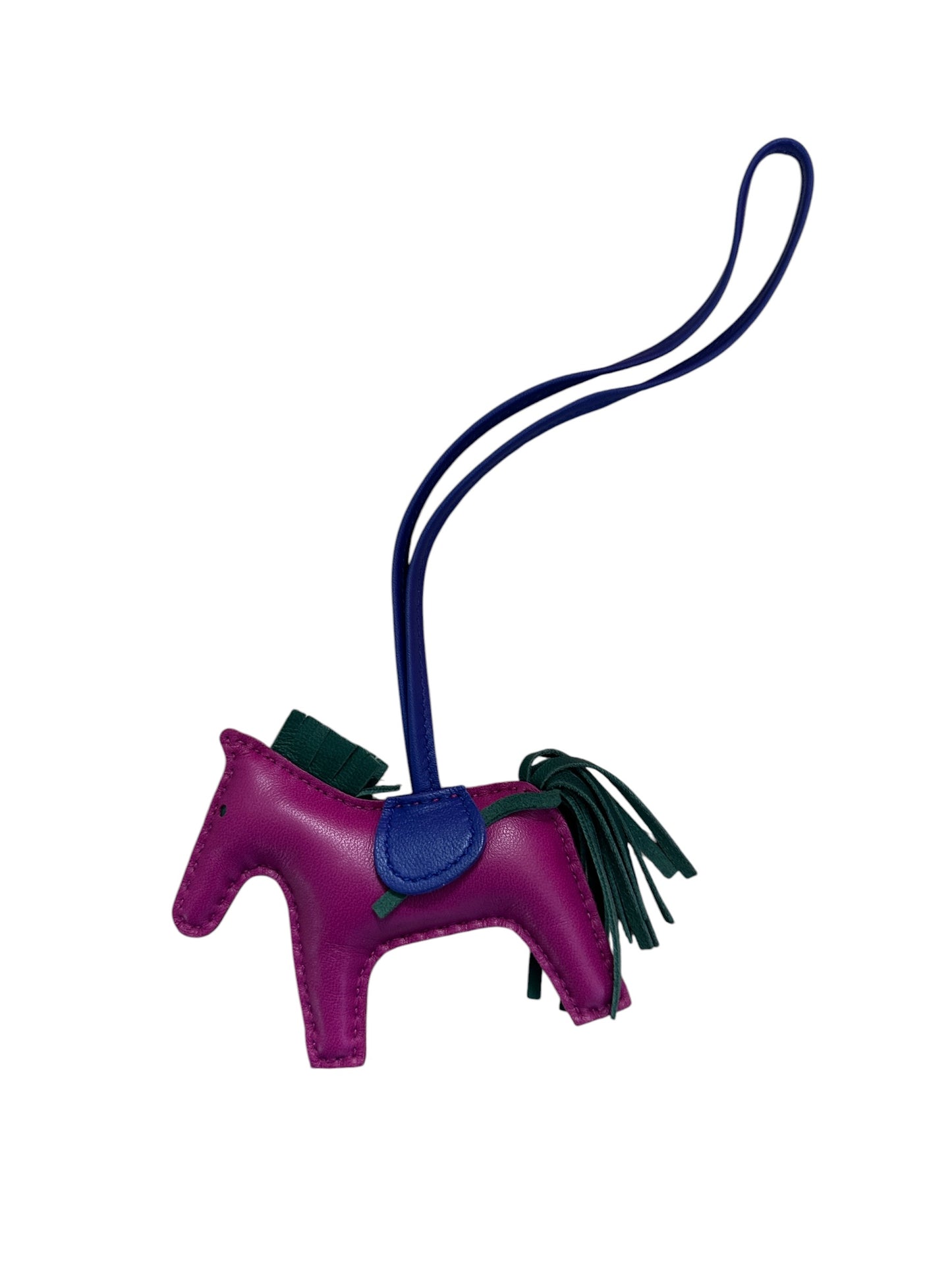 HERMES Milo Lambskin Rodeo Charm PM Bag Charm Pink Green Blue HE459