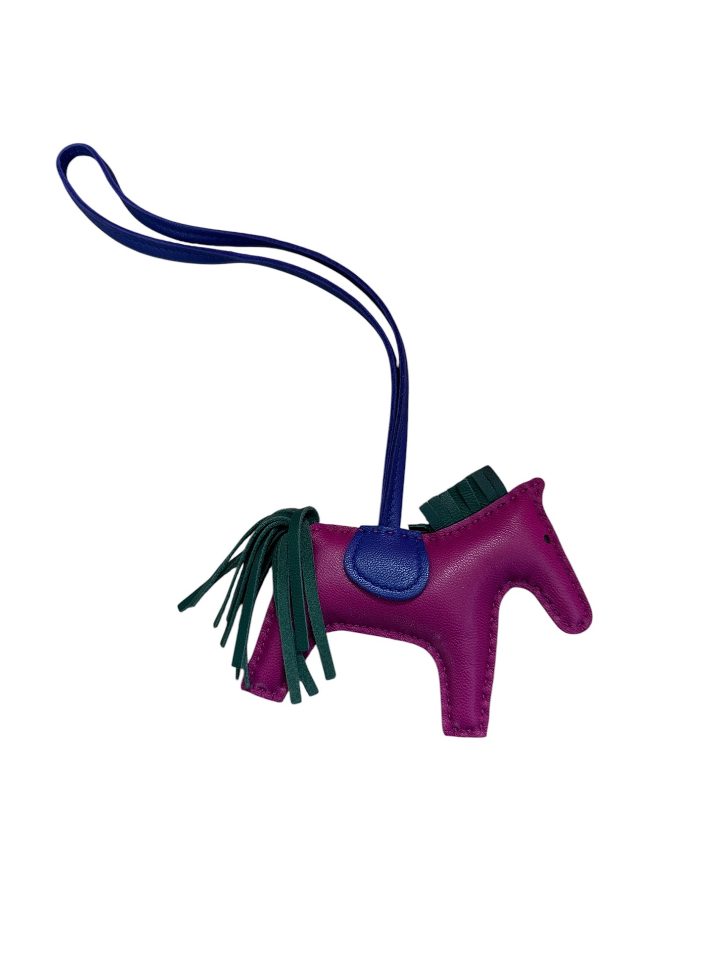 HERMES Milo Lambskin Rodeo Charm PM Bag Charm Pink Green Blue HE459