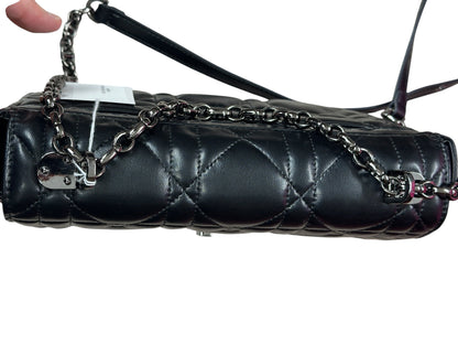 CHRISTIAN DIOR Cannage Lambskin Caro Shoulder Bag Black Silver Hardware Ch2169