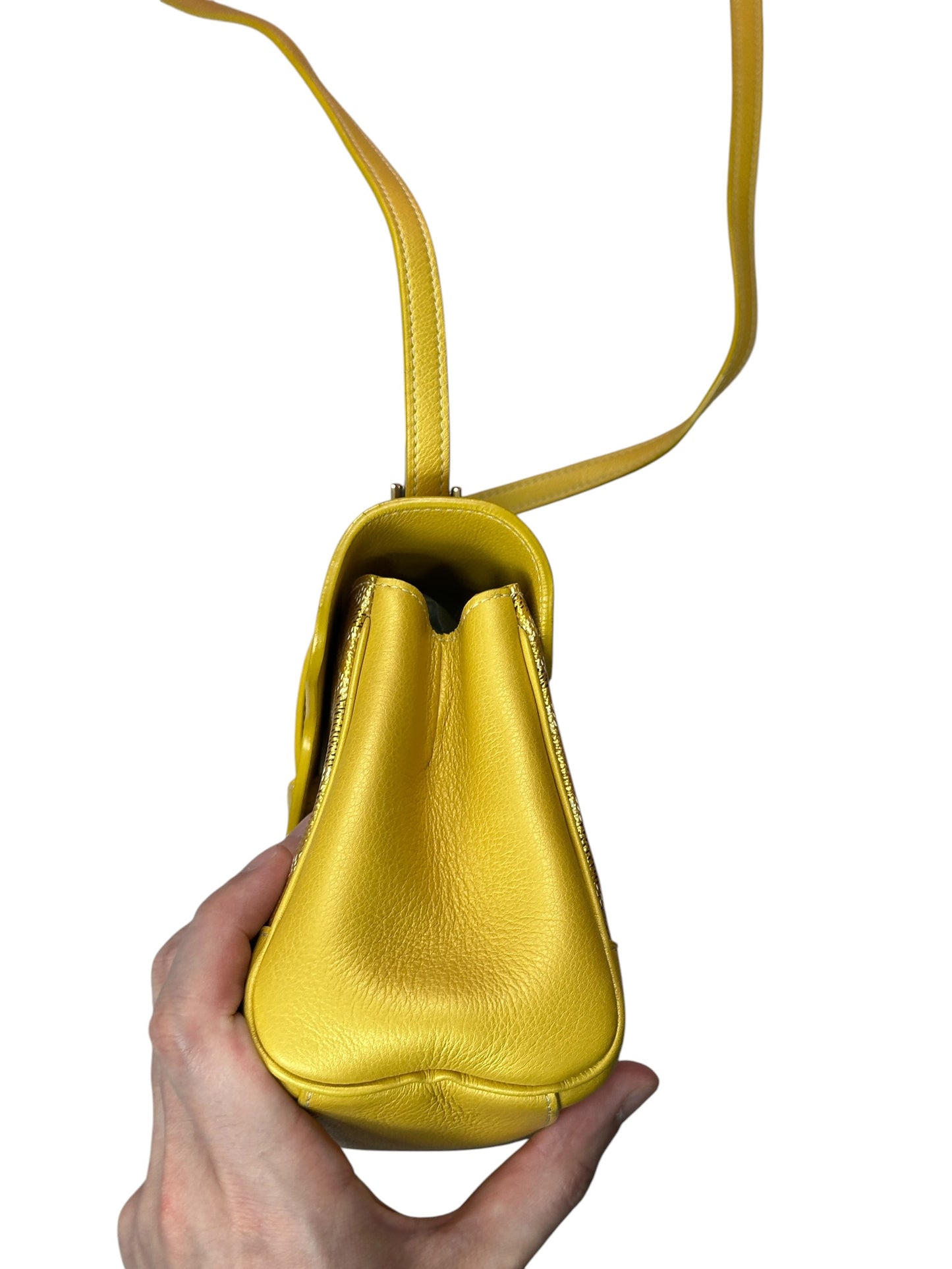 GOYARD Goyardine Saigon Souple PM Handbag Yellow Gold Hardware GO24