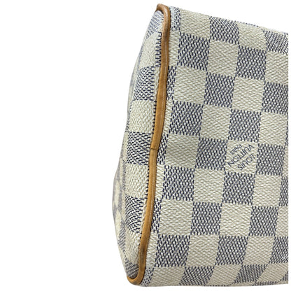 LOUIS VUITTON Damier Azur Speedy 25 Handbag White, Blue Gold Hardware LO2142