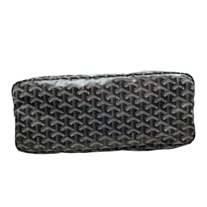 GOYARD Goyardine Canvas Hobo Shoulder Bag Shoulder Bag Black / Tan Silver Hardware GO27