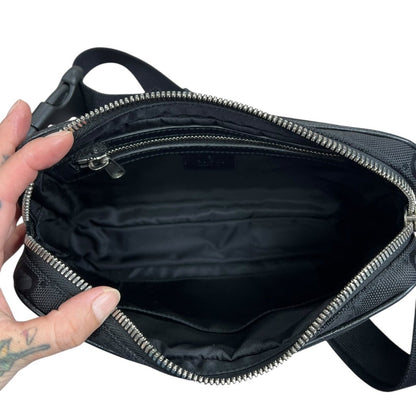 GUCCI GG Nylon GG Nylon Belt Bag Belt Bag Black Silver Hardware GU674
