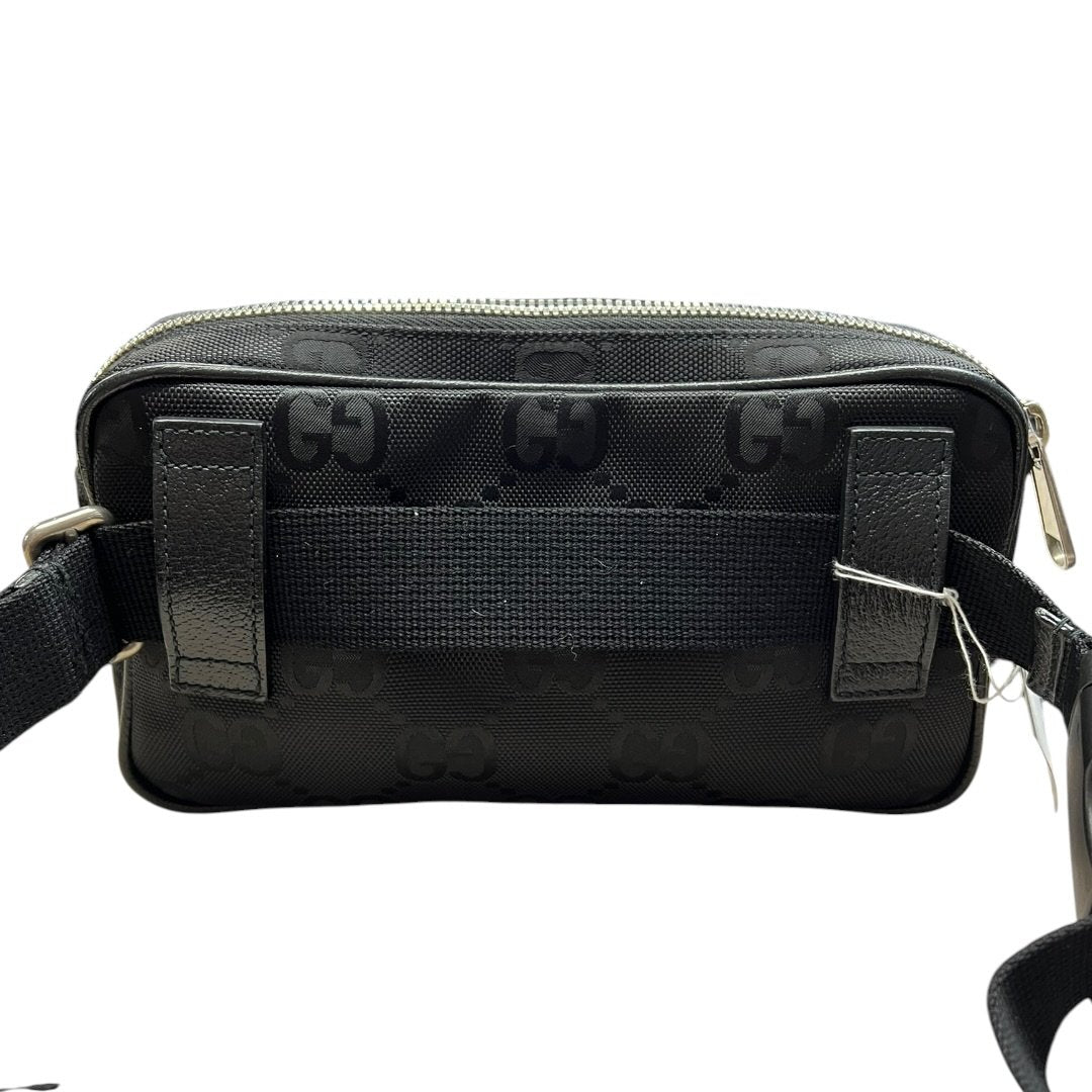 GUCCI GG Nylon GG Nylon Belt Bag Belt Bag Black Silver Hardware GU674