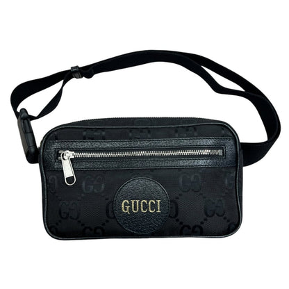 GUCCI GG Nylon GG Nylon Belt Bag Belt Bag Black Silver Hardware GU674