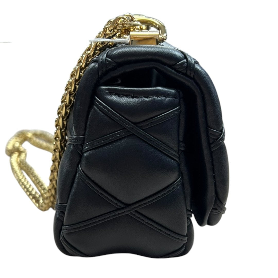 LOUIS VUITTON Quilted Calfskin LV Pont 9 Soft Mini Shoulder Bag Black Gold Hardware LO2373
