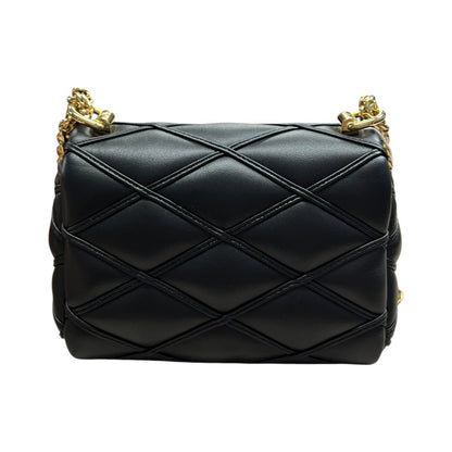 LOUIS VUITTON Quilted Calfskin LV Pont 9 Soft Mini Shoulder Bag Black Gold Hardware LO2373