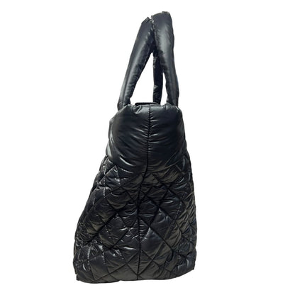 CHANEL Nylon Coco Cocoon Tote Bag Tote Black Silver Hardware CH2184