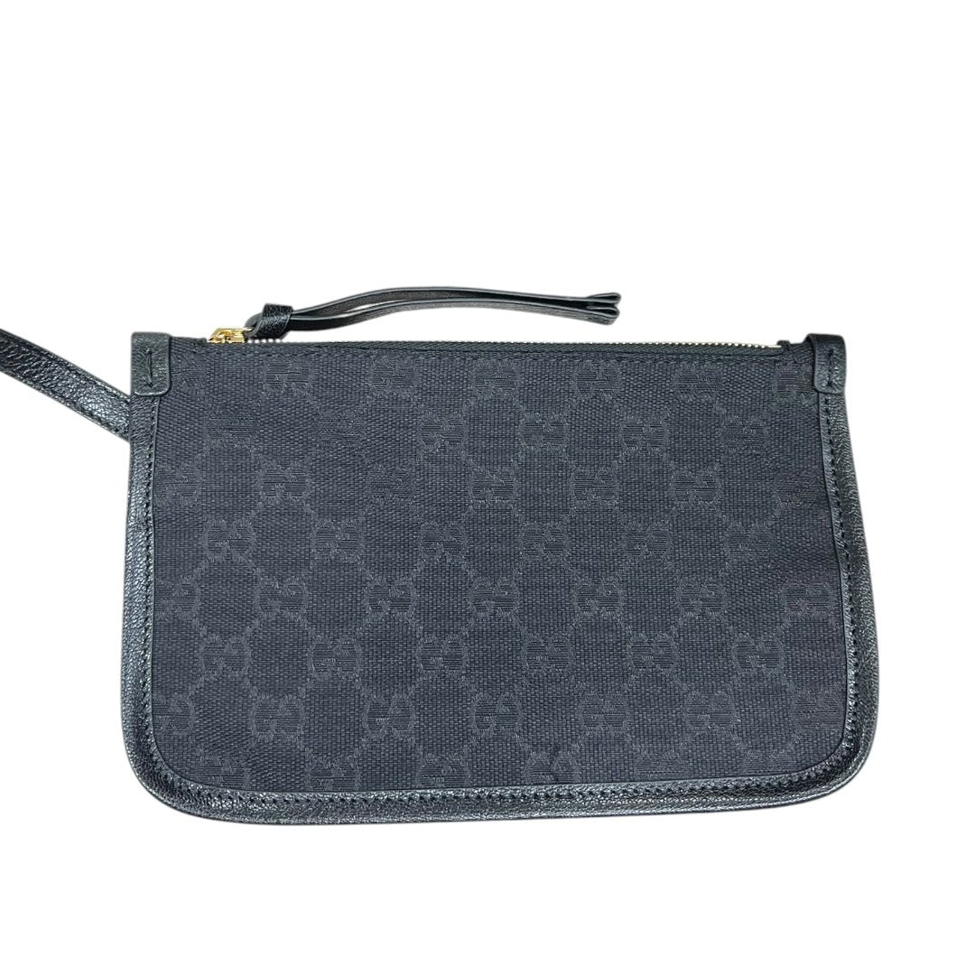 GUCCI GG Canvas Ophidia Hobo Bag Shoulder Bag Black Gold Hardware GU679