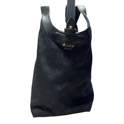 GUCCI GG Canvas Ophidia Hobo Bag Shoulder Bag Black Gold Hardware GU679