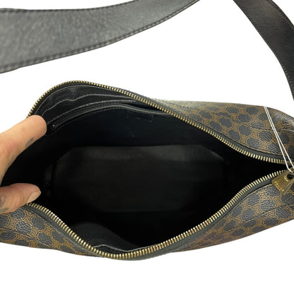 CELINE Triomphe Canvas Triomphe Canvas Shoulder Bag Shoulder Bag Black and Brown Gold Hardware Ce270