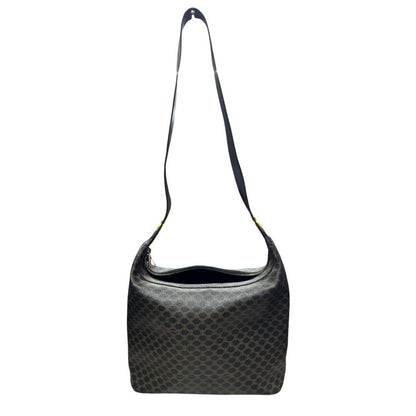 CELINE Triomphe Canvas Triomphe Canvas Shoulder Bag Shoulder Bag Black and Brown Gold Hardware Ce270