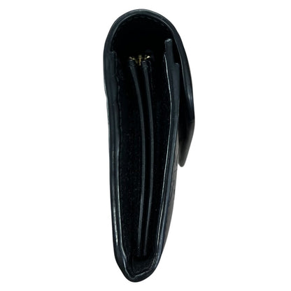 GUCCI GG Embossed Leather GG Embossed Continental Wallet Wallet Black Gold Hardware GU677