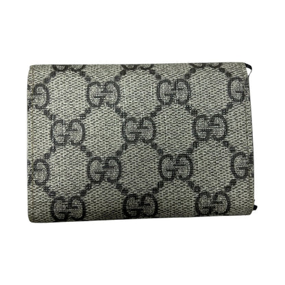 GUCCI GG Supreme Canvas The Hacker Project Tri-Fold Wallet Wallet Beige and Ebony with Black Trim Gold Hardware GU680