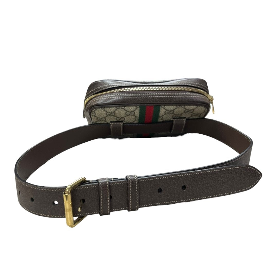 GUCCI GG Supreme Canvas Ophidia GG Supreme Belt Bag Belt Bag Beige/Ebony/Brown/Red/Green Gold Hardware GU681