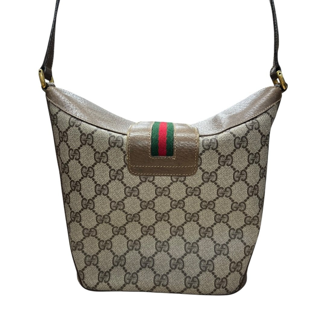 GUCCI GG Supreme Canvas GG Supreme Web Shoulder Bag Shoulder Bag Beige, Brown, Red, Green Gold Hardware GU682