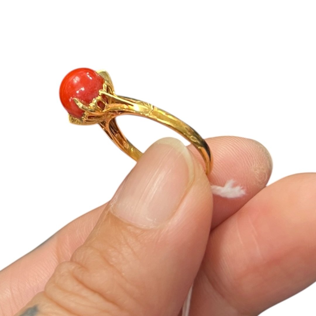 ACCESSORY UNBRANDED Coral, Gold Ring Red, Gold Gold-tone Hardware je18