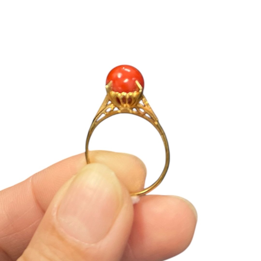ACCESSORY UNBRANDED Coral, Gold Ring Red, Gold Gold-tone Hardware je18