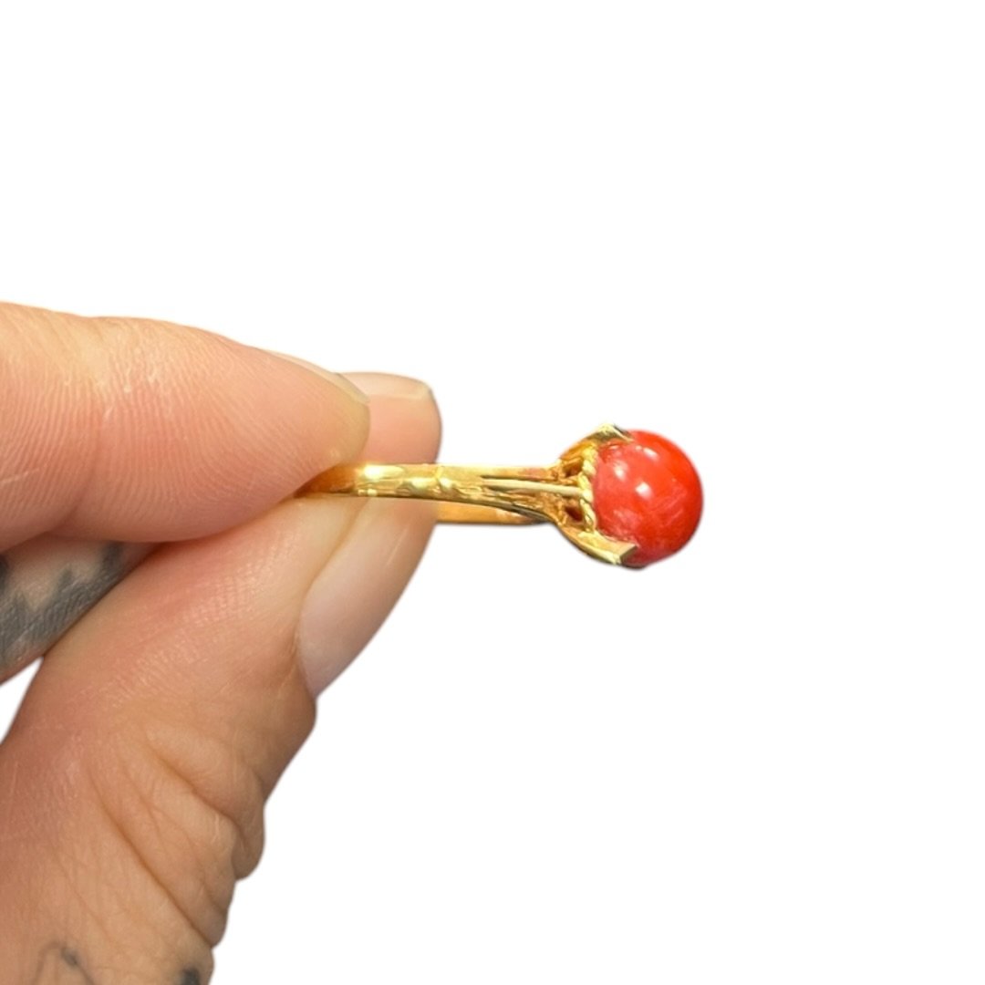 ACCESSORY UNBRANDED Coral, Gold Ring Red, Gold Gold-tone Hardware je18