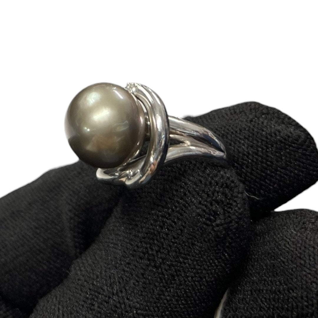 ACCESSORY UNBRANDED Pearl, Platinum Ring Dark Grey (Pearl), Silver (Metal) Platinum je11