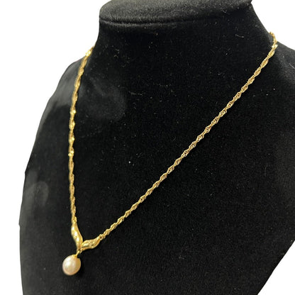 ACCESSORY UNBRANDED Gold, Pearl Necklace Gold, Cream Gold-tone Hardware je19