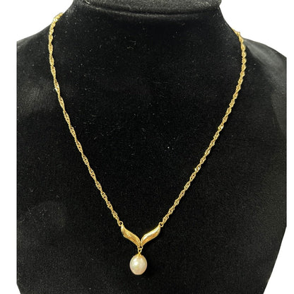 ACCESSORY UNBRANDED Gold, Pearl Necklace Gold, Cream Gold-tone Hardware je19