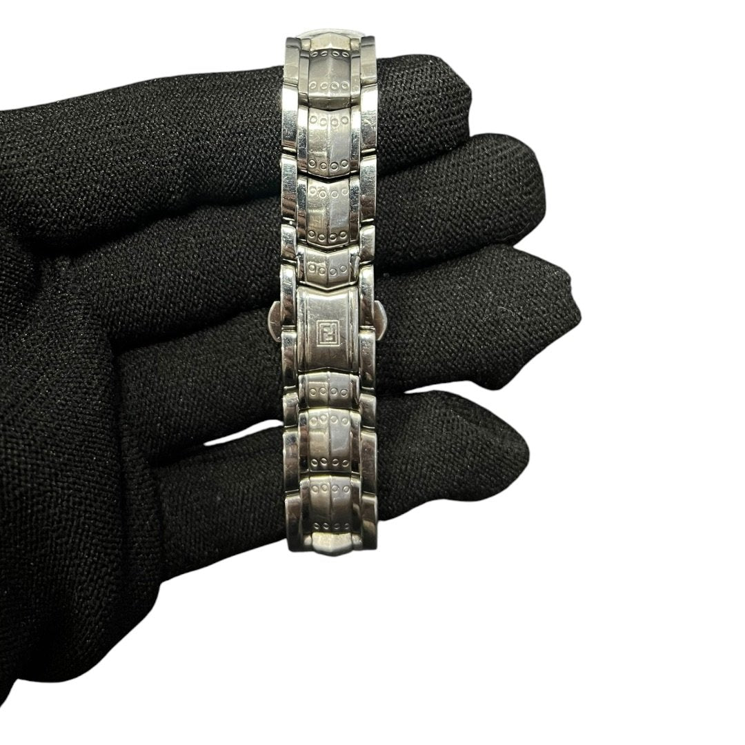 FENDI Stainless Steel Watch Silver-tone, Blue Silver-tone Hardware FE388