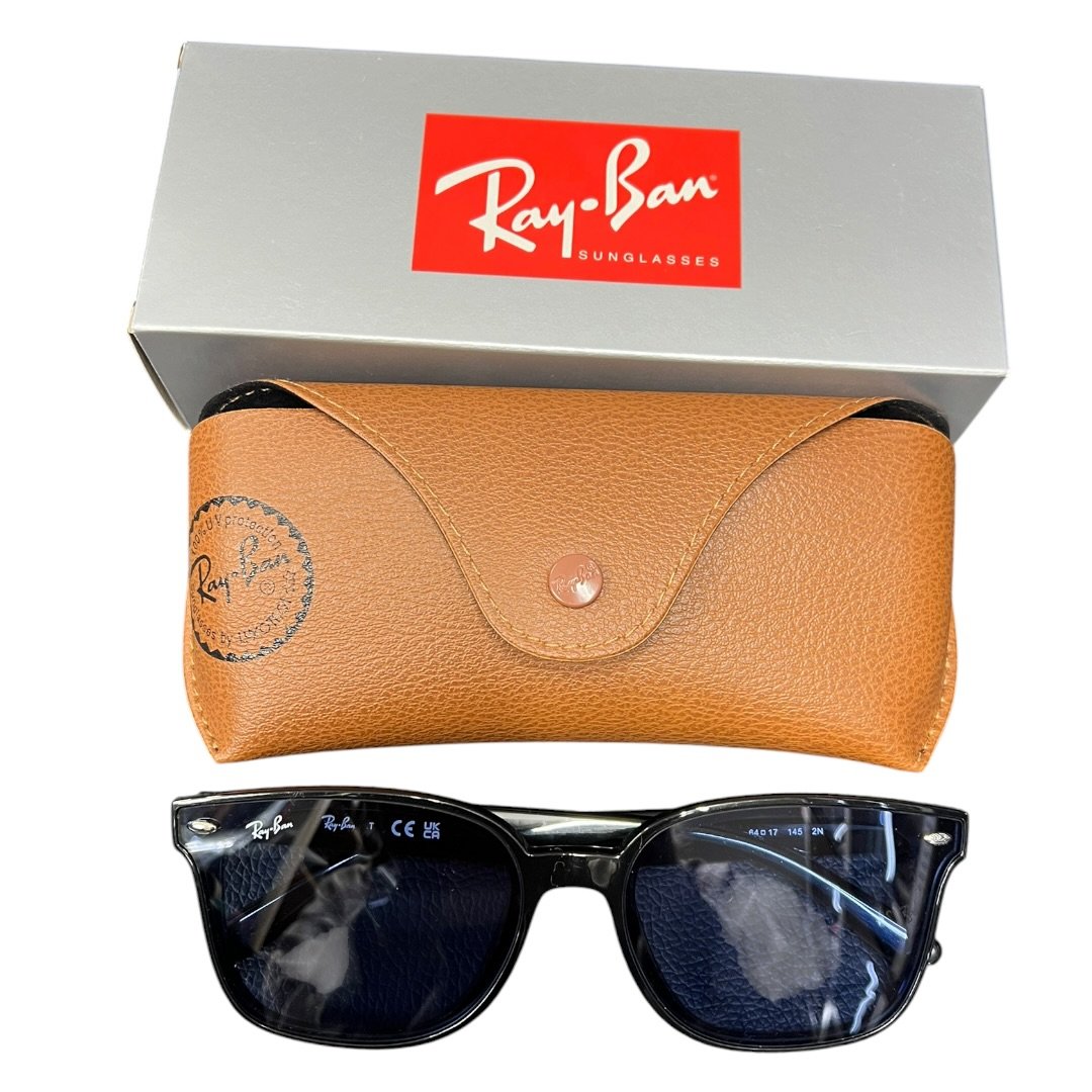 RAY-BAN Acetate RB 4461D Black frame, Dark Blue lenses Silver-tone Hardware Ra8