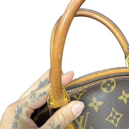 LOUIS VUITTON Monogram Canvas Ellipse PM Handbag Brown Gold Hardware LO2374