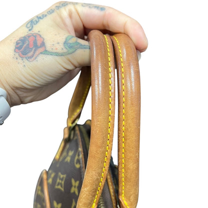 LOUIS VUITTON Monogram Canvas Ellipse PM Handbag Brown Gold Hardware LO2374