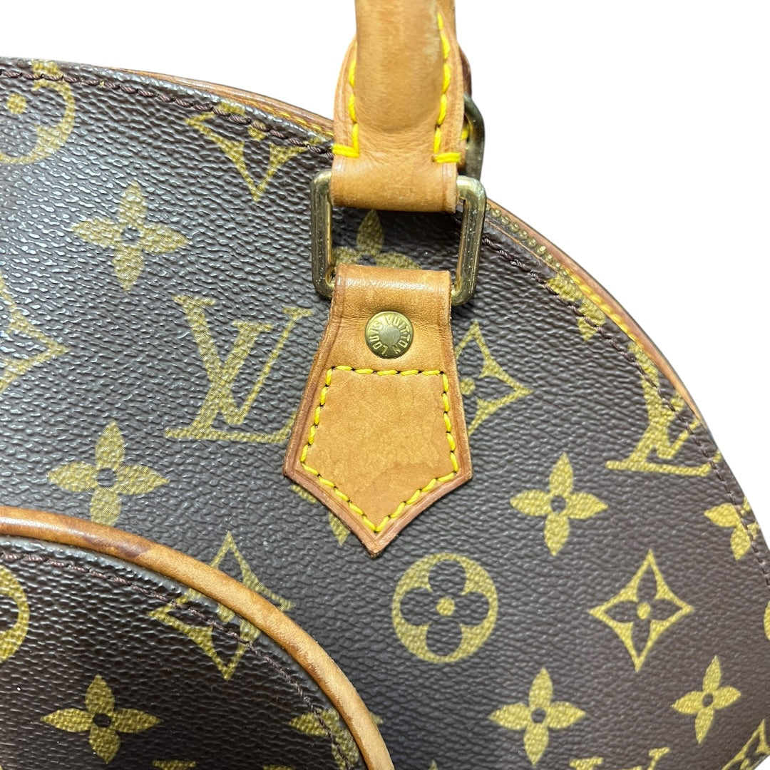 LOUIS VUITTON Monogram Canvas Ellipse PM Handbag Brown Gold Hardware LO2374