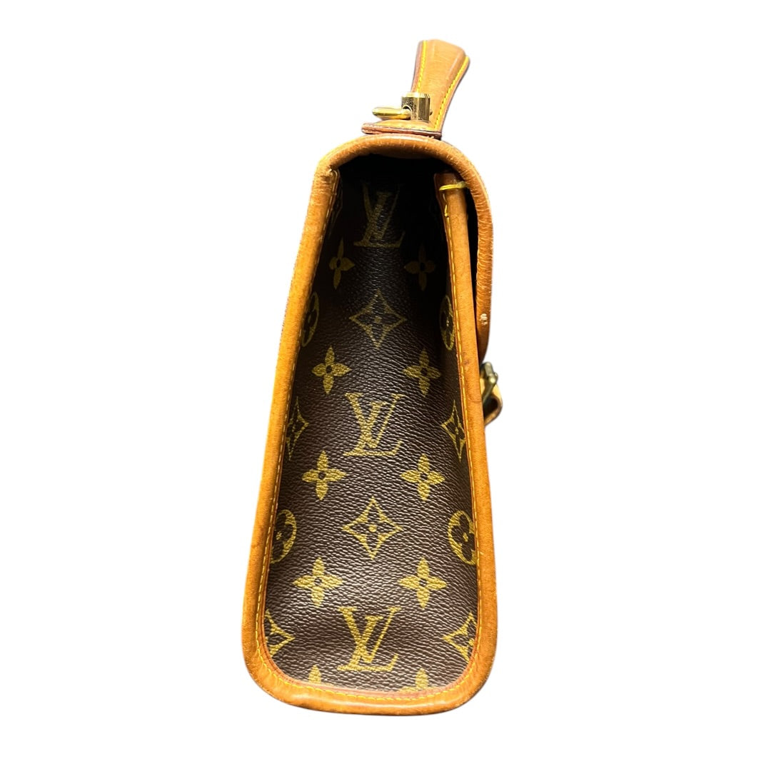 LOUIS VUITTON Monogram Canvas Monceau Handbag, Shoulder Bag Brown, Tan Gold Hardware LO2375