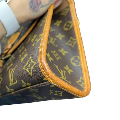 LOUIS VUITTON Monogram Canvas Monceau Handbag, Shoulder Bag Brown, Tan Gold Hardware LO2375